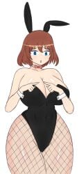 bunny_ears bunnysuit large_breasts owozu shiroxd800 short_hair sirivt virtual_youtuber