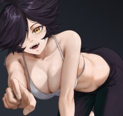 black_hair karmavt large_breasts manasenshou owozu short_hair virtual_youtuber