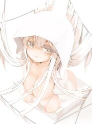 big_breasts big_eyes genek long_hair looking_at_viewer petite petite_body petite_female sketch sketch_page teenager thick_thighs white_hair