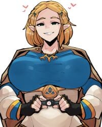 1girls blonde_hair elf elf_ears female female_only green_eyes heart horu hylian implied_pregnancy large_breasts light-skinned_female light_skin looking_at_viewer pregnancy_test princess_zelda short_hair smile solo solo_female tagme tears_of_the_kingdom the_legend_of_zelda zelda_(tears_of_the_kingdom)