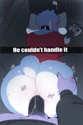 2boys anal anal_sex anthro ass big_ass blue_body blue_fur blush bunny_boy choker cum cum_in_ass fat_ass femboy furry gay gripping_sheets male/male male_only original_character pico_(puppy_b) puppy_b purple_fur spirit tally_marks video_game_controller video_games yaoi