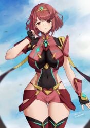 1girls breasts core_crystal female female_only looking_at_viewer nintendo oyasu_(kinakoyamamori) pyra solo xenoblade_(series) xenoblade_chronicles_2