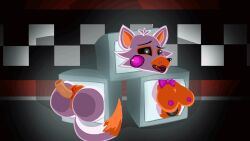 animated anthro disembodied_penis electronics female female_only five_nights_at_freddy's five_nights_at_freddy's:_sister_location fnaf fnafhsrule34 fox fox_ears fox_girl fox_tail lolbit lolbit_(fnaf) no_sound pussy pussy_juice shorter_than_10_seconds straight tagme television through_wall tv video