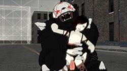 1boy 1girls 3d animated bear clothed_female_nude_male female grimm_(rwby) male monster pale-skinned_female pale_skin ruby_rose rwby tagme ursa_(rwby) ursine