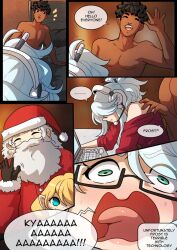 aqua_screaming_(meme) christmas comic english_text female frost_(kinkymation) kinkymation original original_character text