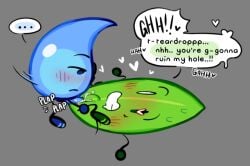 2girls battle_for_dream_island bfb bfdi critterscrawl futanari leaf leafy_(bfdi) lesbian_sex multiple_girls object_shows sex teardrop teardrop_(bfdi)