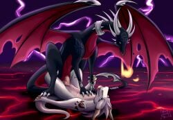 activision anthro black_dragon blade collar corrupt_cynder cynder dominant dominant_female dragon duo electricity female feral fire genitals hi_res horn knot lightning male male/female muskydusky penetration penis pinned pinned_to_ground pussy scales sex spyro_the_dragon tail_blade the_legend_of_spyro vaginal_penetration vaginal_penetration weapon_tail wings