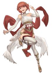 1girls :d absurdres ancient_greek_clothes armlet armpits bangs bare_thighs bracelet breasts bridal_gauntlets bruise bruise_on_face choker collar commission daisuke_6897 dancer dancer_(fire_emblem:_three_houses) dancer_(three_houses) dancing dirty dress empty_eyes female female_only fire_emblem fire_emblem:_three_houses fire_emblem_fates full_body gladiator_sandals greco-roman_clothes highres injury inner_thighs jewelry leg_up looking_at_viewer medium_breasts nintendo open_mouth pelvic_curtain pink_eyes pink_hair red_eyes red_hair sakura_(fire_emblem) sandals short_hair single-shoulder_dress single_strap skeb_commission smile solo thighhighs thighs v white_background