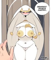 1boy 1girls antennae anthro big_breasts bug chubby_female cockroach curvaceous fat female mendelartz nude pheromosa pokemon pokemon_(species) pov pussy thick_thighs voluptuous white_body wide_hips yellow_areola yellow_nipples