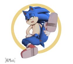 1boy anthro anus balls clothing eulipotyphlan footwear footwear_only genitals green_eyes hedgehog herrmoki male male_only mammal mostly_nude open_mouth penis presenting presenting_anus raised_leg ring rodent sega shoes shoes_only solo sonic_(series) sonic_the_hedgehog sonic_the_hedgehog_(series)