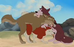 all_fours anthro balto balto_(film) canine doggy_style fellatio from_behind_position group group_sex incest invalid_tag jenna kodi mammal mother mother_and_son oral parent penis sex son threesome xxgato