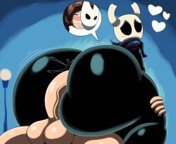 1femboy 1male big_ass big_butt big_penis black_body black_skin femboy femboy_focus femboy_on_male hollow_knight humanoid hyper_ass male male_only mechspazer non-human penis protagonist_(hollow_knight) toony