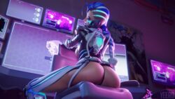 3d ass blender breasts cleavage cyberspace_sombra dark-skinned_female dark_skin female female_only g-string overwatch overwatch_2 solo sombra thong yeero