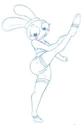 athletic clothing exercise female five_nights_at_freddy's five_nights_at_freddy's_2 knullox lagomorph larrybay2 legwear mammal pussy rabbit smile stockings sweat sweatband toy_bonnie_(fnaf) video_games