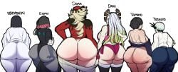 2girls 4boys ass ass_comparison ass_focus ass_size_chart big_ass blackwhiplash both_sexes_in_same_situation bubble_butt bwl cellulite chart daki_(kimetsu_no_yaiba) demon_slayer douma dumptruck_ass enmu female femboy huge_ass huge_butt kimetsu_no_yaiba large_ass male pants_down tamayo_(kimetsu_no_yaiba) thick_thighs ubuyashiki_kagaya wide_hips yushiro_(kimetsu_no_yaiba)