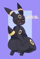 anthro ass balls big_butt eeveelution generation_2_pokemon genitals girly hi_res male nintendo penis pokemon pokemon_(species) samirachuni umbreon