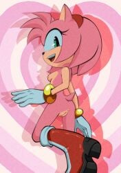 1girls amy_rose animated anthro anus ass boots bracelet breasts casual exposed_torso female footwear furry gloves hairband handwear humanoid mostly_nude pix-n-tix pussy sega smile sonic_(series)