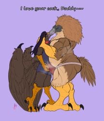 absurd_res accipitrid accipitriform age_difference anthro ass avian biceps big_butt bird bodily_fluids boxers_(clothing) bulge claws clothed clothing collar duo eagle feet genital_fluids ghstaquila ghstaquila_(character) golden_eagle hair hand_on_bulge hi_res jockstrap jockstrap_only long_hair male male/male musclegut muscular musk musk_cloud overweight overweight_male philippine_eagle pirate_eagle precum pseudo_hair size_difference talons thick_thighs toes topless true_eagle underwear underwear_only wings
