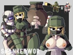 1boy 1girls areolae armor big_ass big_breasts bottomless breasts breasts_out clothed clothing commissioner_upload exposed_ass exposed_pussy medic_(tdx) nipples paizuri penis reference_image request ripped_clothing roblox roblox_game robloxian sex slammer_(tdx) straight tagme thick_thighs thighs tower_defense_x vaginal_penetration veiny_penis worvi12