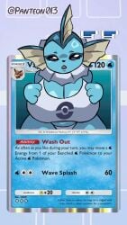 1girls 9:16 animated animated_gif anthro big_breasts blue_body breasts eevee eeveelution female game_freak gif huge_breasts large_areolae large_breasts panteon013 pokemon pokemon_only pokemon_tcg_pocket shorter_than_10_seconds tagme tank_top titty_drop vaporeon video_game wet_body wet_breasts
