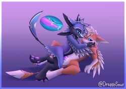 animal_genitalia anthro anus aroused ass avali avian biped blue_body blue_eyes blue_fur blush bodily_fluids claws clenched_teeth cum cum_in_slit cum_inside digital_drawing_(artwork) digital_media_(artwork) draggy_(draggysmut) draggyavali duo erection eye_contact from_front_position frottage_in_slit fur genital_fluids genital_slit genitals grin hi_res looking_at_another lying male male/male missionary_position multi_ear narrowed_eyes nude on_back on_top orange_body orange_fur orgasm pawpads paws penetration seductive sex signature simple_background slim slit_penetration slit_play smile spread_legs spreading teeth white_body white_fur