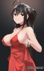 1girls 2d 2d_(artwork) 2d_artwork absurdly_long_hair ahoge alternate_version_at_source alternate_version_available big_breasts black-haired_female black_background black_hair breasts busty busty_female busty_girl character_request cleavage clothes collarbone copyright_request dark_background digital digital_art digital_drawing digital_drawing_(artwork) digital_media digital_media_(artwork) dress elbows female female_focus female_only fingers hair_between_eyes hair_ornament hair_ornaments high_resolution highres inframammary_fold large_boobs large_breasts lean_figure long_hair looking_at_viewer more_at_source narrow_waist nipple_bulge outfit parted_lips red-eyed_female red_clothes red_dress red_eyes red_outfit red_topwear shoulders simple_background skeptycally slender_body slender_waist slim_waist smile smiley_face smiling smiling_at_viewer solo standing topwear upper_body very_long_hair very_long_hair_female