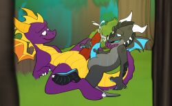 absurd_res activision anus bodily_fluids cum cum_drip cum_on_face cumshot dragon dripping duo eatenbyinsects ejaculation erection feral frottage genital_fluids genitals hi_res male male/male male_feral masturbation mythological_creature mythological_scalie mythology orgasm outside outside_sex penile penis penises_touching ridged_penis scalie sex size_difference slit_penis spyro spyro_the_dragon tail tailbutt thick_tail xero_(captainscales)