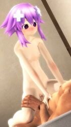 1boy 3d absurdres artist_name blush commentary_request completely_nude d-pad d-pad_hair_ornament female hair_ornament heart heart-shaped_pupils highres korimi_zu medium_hair neptune_(neptunia) neptune_(series) neptunia_(series) nipples nude penis purple_eyes purple_hair pussy sex sidelocks source_filmmaker_(medium) symbol-shaped_pupils