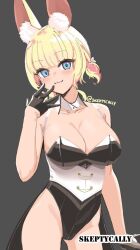 1girls 2d 2d_(artwork) 2d_artwork big_breasts black_bunnysuit black_gloves black_half_gloves black_leotard black_topwear blonde-haired_female blonde_female blonde_hair blonde_hair_female blue-eyed_female blue_eyes blush blush_face blushing_at_viewer blushing_female blushing_lines breasts bunnygirl bunnygirl_outfit bunnysuit busty busty_female busty_girl cleavage closed_mouth_smile collar collarbone digital digital_art digital_drawing digital_drawing_(artwork) digital_media digital_media_(artwork) elbows eyebrows_visible_through_hair female female_focus female_only fingers gloves grey_background groin half_gloves head_tilt high_resolution highres inguinal_crease inguinal_ligament large_boobs large_breasts lean_figure leotard light_smile looking_at_viewer narrow_waist short_hair shoulders simple_background skeptycally slender_body slender_waist slim_waist smile smiley_face smiling smiling_at_viewer solo standing thigh_gap thighs tilted_head topwear twintails twintails_(hairstyle) upper_body white_collar