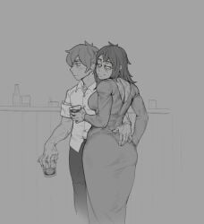 1boy alternate_version_available andrew_graves ass clothed clothing dress eddrawsstuff female green_eyes incest incest_(lore) incestuous large_ass long_hair male mature mature_female mature_woman milf monochrome mother mother_(lore) mother_and_child mother_and_child_(lore) mother_and_son parent parent_and_child renee_graves son textless_version the_coffin_of_andy_and_leyley