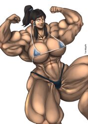 1girls abs artist_name avatar_legends biceps big_muscles bikini black_hair blue_eyes breasts cleavage dark-skinned_female dark_skin extreme_muscles female female_only flexing gigantic_breasts korra large_breasts looking_at_viewer muscles muscular muscular_female navel ponytail roemesquita smile smooth_skin solo swimsuit the_avatar the_legend_of_korra thick_thighs thighs water_tribe