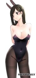 1girls 2d 2d_(artwork) 2d_artwork adult adult_female arm_behind_back belly_button big_breasts black_bunny_ears black_bunnysuit black_hairband black_leotard black_topwear breasts brown-eyed_female brown-haired_female brown_eyes brown_hair brown_legwear brown_pantyhose brown_stockings brown_tights bunny_ears bunnygirl bunnygirl_outfit bunnysuit busty busty_female busty_girl cleavage collarbone curvaceous curvaceous_body curvaceous_female curvaceous_figure curvaceous_hips curvy curvy_body curvy_female curvy_figure curvy_hips digital digital_art digital_drawing digital_drawing_(artwork) digital_media digital_media_(artwork) female female_focus female_only groin hand_behind_back head_tilt high_resolution highres hourglass_figure inguinal_crease inguinal_ligament large_boobs large_breasts lean_figure legwear leotard long_hair mature mature_female narrow_waist navel oc original original_art original_artwork original_character pantyhose parted_bangs shoulders simple_background skeptycally slender_body slender_waist slim_waist solo standing thigh_gap thighs tights tilted_head topwear upper_body white_background wide_hips