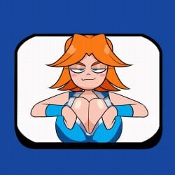 1girls 2d 2d_(artwork) animated big_breasts bounce bouncing bouncing_breasts breasts breasts_focus clash_(series) clash_royale cleavage cleavage_cutout cleavage_window emote emote_(clash_royale) female female_focus female_only gif gigantic_breasts huge_breasts jiggle jiggling jiggling_breasts mckeyes naughty naughty_face naughty_smile open_mouth orange_hair sexually_suggestive short_hair smile smiling smiling_at_viewer supercell teasing teasing_viewer tomboy tongue tongue_out valkyrie valkyrie_(clash_of_clans) valkyrie_(clash_royale)