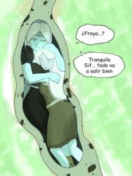 blonde_hair cell_(dragon_ball) destripando_la_historia freyja_(destripando_la_historia) monster montblack tagme tail_vore tailphagia unwilling_prey unwilling_vore vore