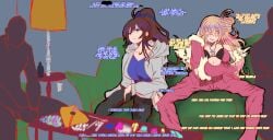 black_bra bra class_of_'09 cocaine couch dark-skinned_male drugs grandarcch interracial jecka_(class_of_'09) nicole_(class_of_'09) slur stoned