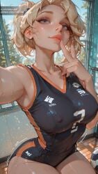 2026 ai_generated blonde_hair blue_eyes high_ponytail mercy onna_exe overwatch ponytail sexy sexy_body sexy_pose