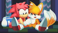 1boy 1girls amy_rose classic_amy_rose classic_tails female handjob hydrocity male penis sega sex song sonic_(series) sonic_cd sonic_the_hedgehog_(series) straight tails