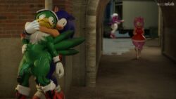 3d 3d_(artwork) accipitrid accipitriform alley amy_rose anal anal_sex anthro avian big_breasts big_penis bird blurred_background blurred_character bodily_fluids breasts chokehold cum cum_in_ass cum_inside digital_media_(artwork) eulipotyphlan eyebrows female genital_fluids genitals group hands_behind_back hedgehog hi_res hirundinid huge_cock hyper hyper_genitalia hyper_penis jet_the_hawk looking_around looking_back male male/male mammal nervous onyxsplash oscine passerine penetration penis raised_eyebrow searching sega sex sonic_(series) sonic_riders sonic_the_hedgehog sonic_the_hedgehog_(series) standing standing_sex stealth_sex stomach_bulge swallow_(bird) thick_thighs walking wave_the_swallow
