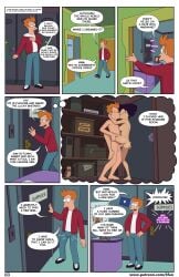 amy_wong bulge bulge_through_clothing futurama kissing penis_in_pussy philip_j_fry sex sfan standing standing_on_one_leg standing_sex vaginal_sex