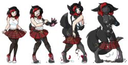 alpha_channel anthro ass black_hair blue_eyes breasts canine closed_eyes clothing collar female furdynamo hair human looking_at_viewer mammal multi_breast nipples open_mouth pussy redshift self_grope sequence skirt smile solo standing surprise tail_growth torn_clothing transformation were werewolf wolf