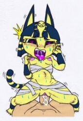 2019 ahe_gao animal_crossing ankha anthro blush breasts cum cum_in_pussy cum_inside fangs feline female furry heart-shaped_pupils inflation male nintendo nipples open_mouth penetration penis pussy saliva sex stomach_bulge sweat tbinsfw tongue tongue_out trembling vaginal_penetration yellow_fur