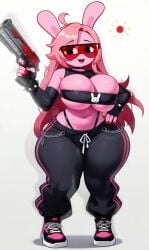 1girls ai_animation ai_generated big_ass big_breasts glasses gun pinki_(sprunki) red_sun sprunki sprunki_oc tagme video white_background