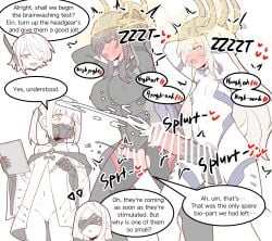 5girls :d absurdres animal_penis black_hair blue_archive blue_eyes blush bodysuit breasts censored covered_navel cum ear_ornament ein_(blue_archive) ejaculation english_text erection futanari halo highres himari_(armed)_(blue_archive) himari_(blue_archive) horse_penis large_breasts large_penis long_hair multiple_girls navel ohr_(blue_archive) open_mouth penis physisyoon pointy_ears rio_(armed)_(blue_archive) rio_(blue_archive) simple_background small_breasts smile sof_(blue_archive) toki_(blue_archive) white_hair