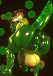 1boy 2026 3d_(artwork) anthro anus ass balls big_anus big_balls big_butt big_penis candy clothing countershading crocodile crocodilian dessert digital_media_(artwork) food food_creature genitals glitch_productions green_body green_skin gummigoo_(tadc) gummigoo_(the_amazing_digital_circus) gummy_(food) gummy_creature hat hat_only headgear headgear_only headwear headwear_only hi_res huge_anus huge_balls huge_cock hyper hyper_anus living_candy looking_at_viewer male male_only maximumuwu mostly_nude penis reptile scalie solo tail the_amazing_digital_circus tipping_hat white_eyes yellow_body yellow_skin