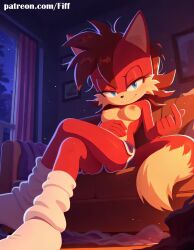 1girls ai_generated ass ass_focus dripping feet feet_up female female_only fiff fiona_fox from_bottom_to_top furry furry_female furry_only highres medium_breasts naked nude pov presenting presenting_pussy pussy showing_off showing_pussy smiling solo sonic_(series) sonic_the_hedgehog_(series) stretching_anus sweat tail