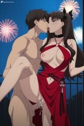 tohsaka rin from fate (series) by digitalwaifugallery