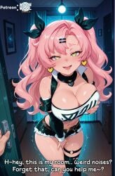 ai_assisted ai_generated aroused big_breasts breasts clothed clothed_female comic curvy curvy_body curvy_female grabbing_own_breast green_eyes horny horny_female large_breasts long_hair male_pov moonwool_branch nicole_demara pink_hair pleasure_face pov smile smiling talking thick_ass thick_thighs thigh_strap thighhighs thighs twintails uncensored white_skin zenless_zone_zero