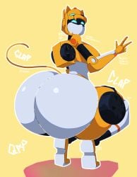 1girls cheetah_girl cheetah_tail female female_only huge_ass huge_thighs la_sandia mecha metal_cardbot pawg pinup robot robot_girl robot_humanoid squatting tachi_(metal_cardbot) tachy_(metal_cardbot) tagme twerk twerking