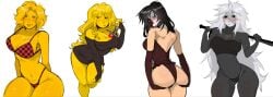 4girls artful_(die_of_death) ass breasts cleavage clothing devesto die_of_death_(roblox) female female_only female_pursuer_(die_of_death) long_hair mequot nefarmal panties partially_clothed pursuer_(die_of_death) roblox roblox_game robloxian rule_63 self_upload sweater tagme thighs tubetop underwear