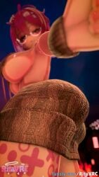 3d ass big_breasts breasts cleavage female gloves highres large_ass large_breasts leg_tattoo pink_eyes pink_hair pubic_tattoo ritavrc tattoo tattoos twitter video virgin_destroyer_sweater vrchat vrchat_avatar vrchat_model